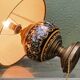 Gien lamp, brass and earthenware