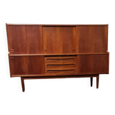Buffet haut en teck attribué à Johannes Anderson - Solution de rangement élégante avec style-Design danois