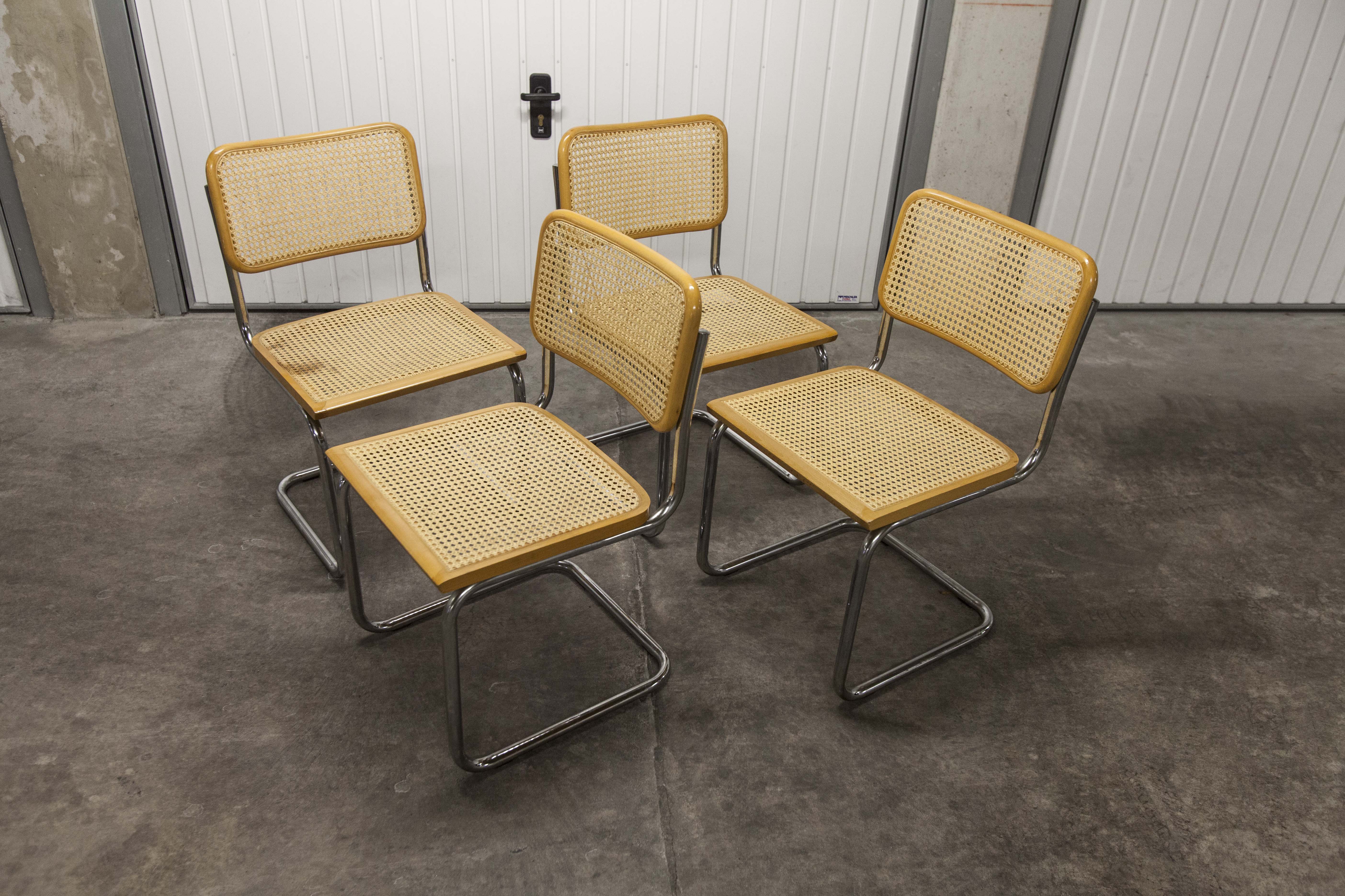 Lot of 4 chairs B32 by Marcel Breuer