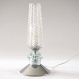 Chevron and chrome flute lamp