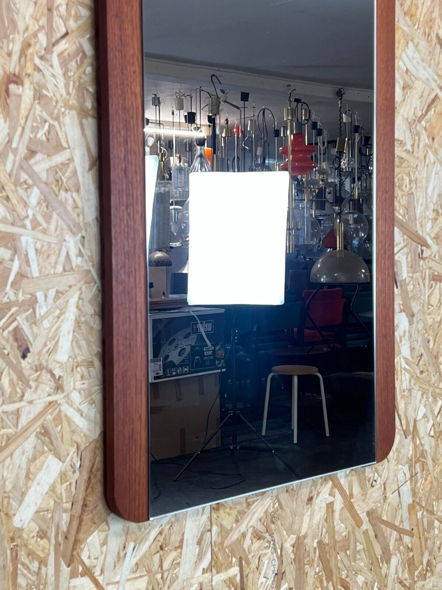 60s 70s teak mirror