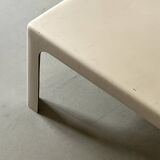 Square coffee table from Prisunic in white fibreglass, 1970s design.