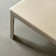Square coffee table from Prisunic in white fibreglass, 1970s design.