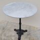 Parisian bistro pedestal table in cast iron and antique marble