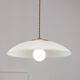 Mid-Century Italian Saucer Glass and Brass Pendant Lamp