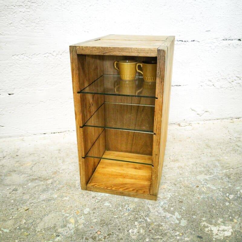 Wooden and glass shelf