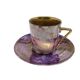 Cup and saucer, mid-century modern, porcelain, Poland, 1970s.