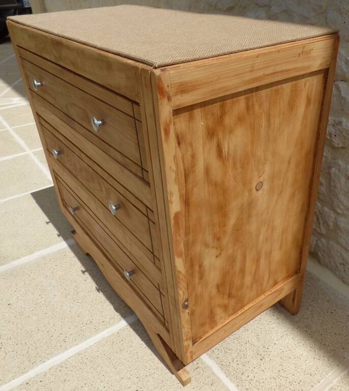 Art Deco 3-drawer wooden chest of drawers - Completely restored and refurbished -
