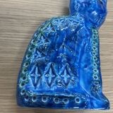 Chat en céramique bleu