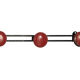 Vintage wall coat rack with 3 hooks red 1950 60