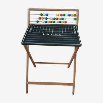 Folding abacus table