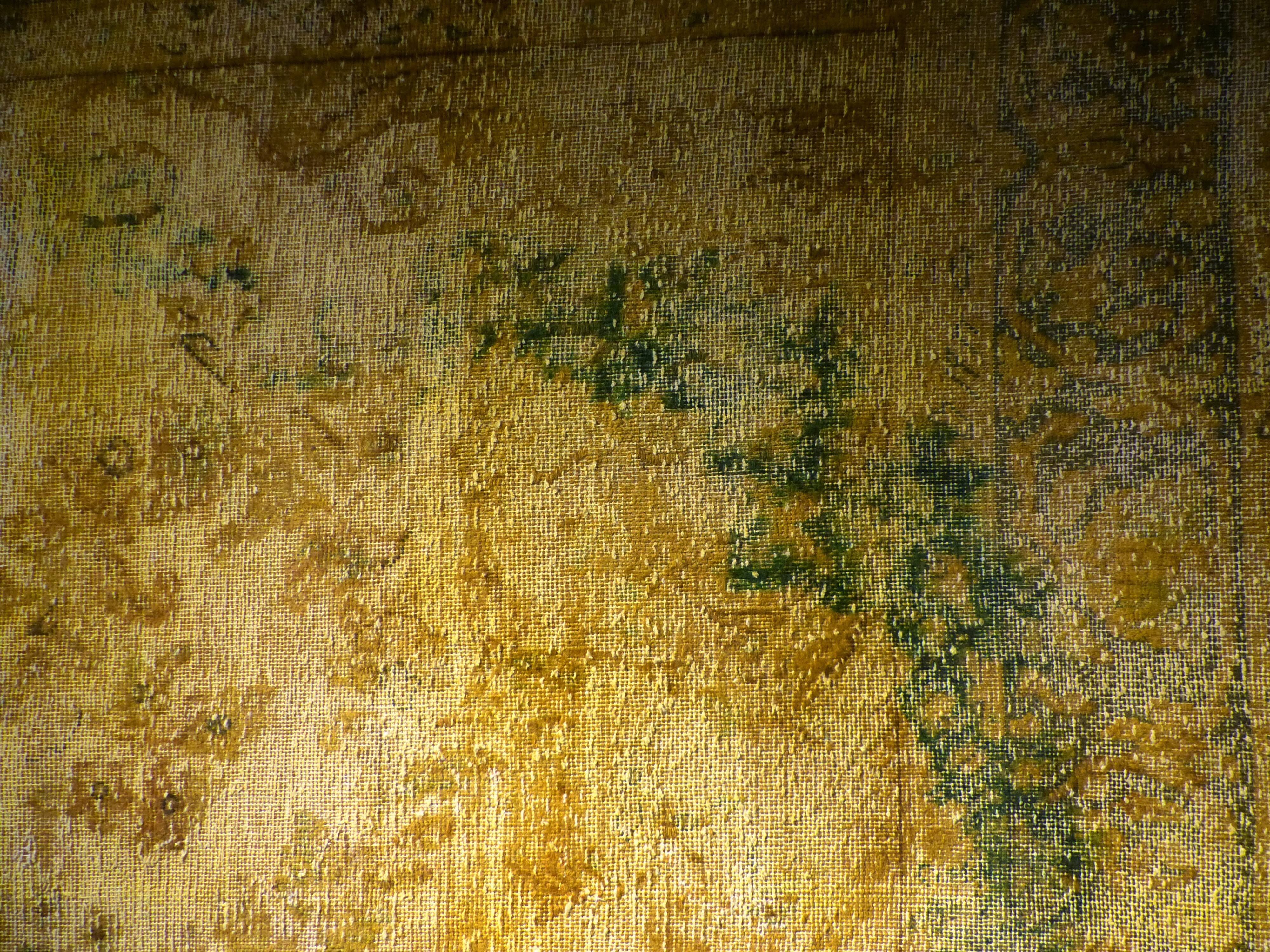 Yellow vintage carpet 285 x 188 cm