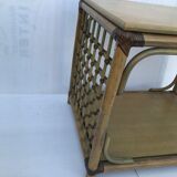 Wicker rattan coffee table 60s-70s