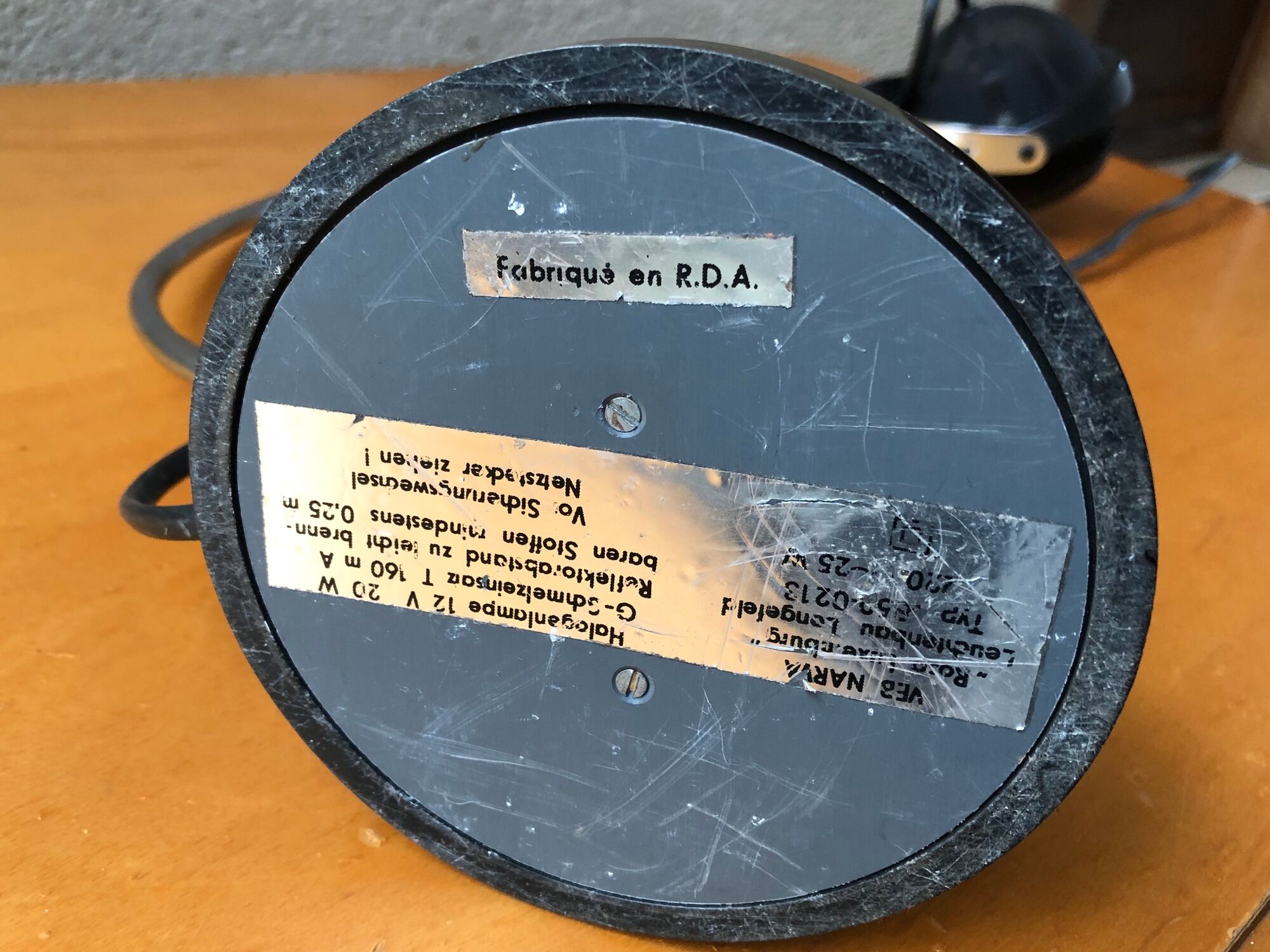 Lampe de bureau eyeball moderniste, Veb Narva Ex-RDA, vintage, 70-80