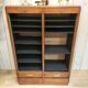 Renovated 1977 oak filing cabinet with double curtain