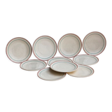Set of 10 dessert plates, Moulin des Loups, Orchies
