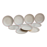 Lot de 10 assiettes à dessert, Moulin des Loups, Orchies