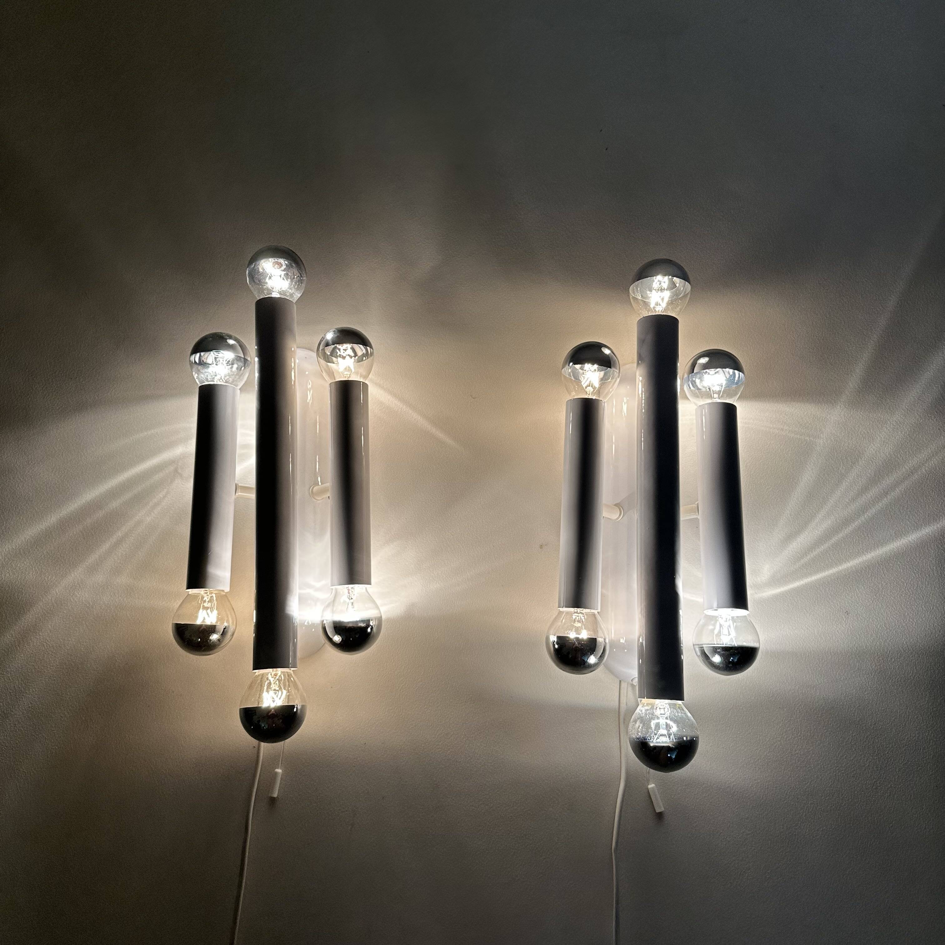 Set of 2 Hufnagel leuchten wall lamps sconce , 1970s