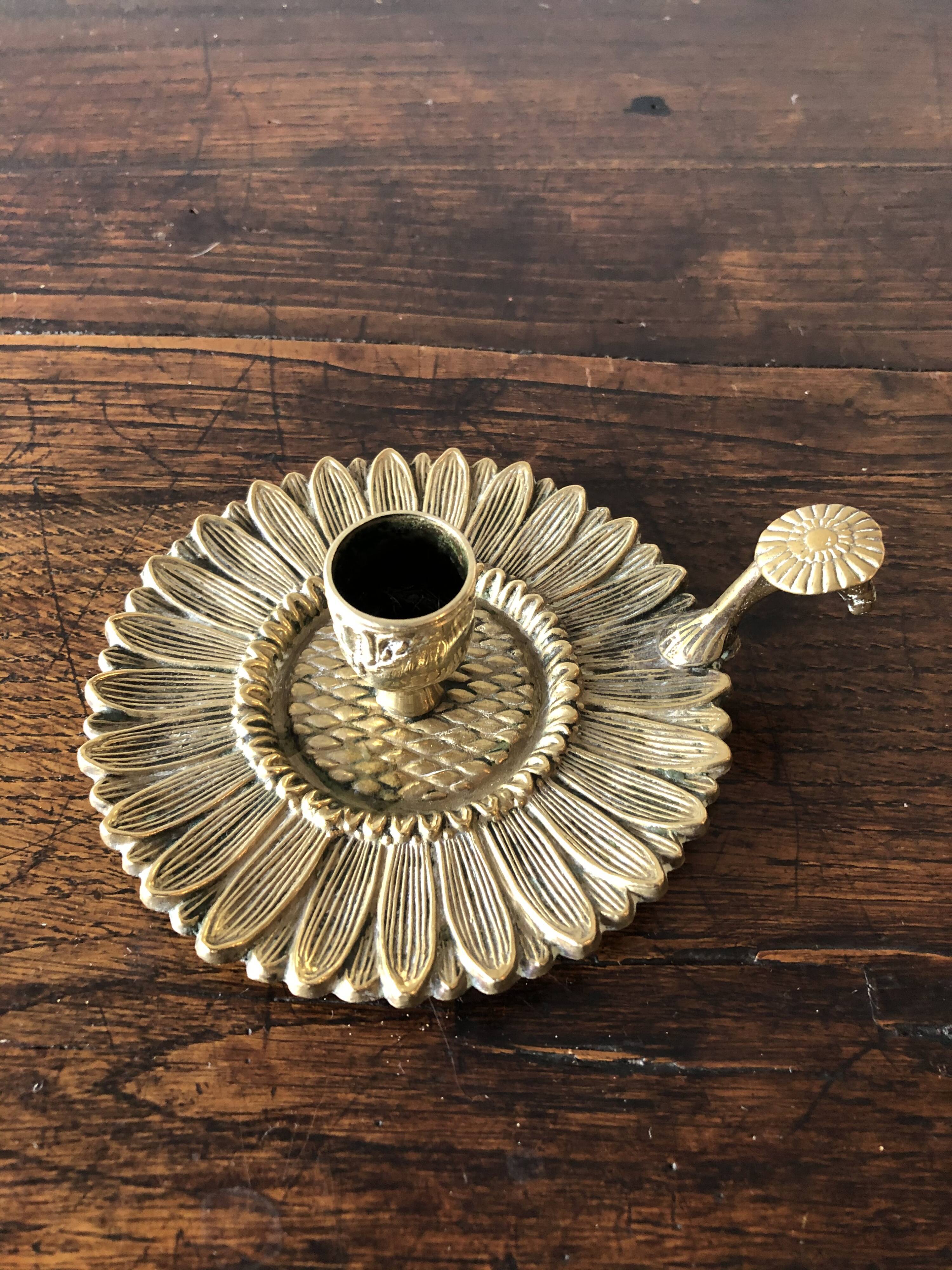Brass hand-held candlestick