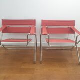 Pair of D4 folding armchairs by Marcel Breuer,  Tecta edition