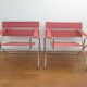 Pair of D4 folding armchairs by Marcel Breuer,  Tecta edition