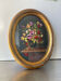 Painting of Flower arrangement in Oval Frame gilded wood measurements 29 cm x 23 cm CONVEX glass