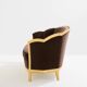 Maurice Dufrène gilded wood bench with brown velvet 1925