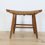 Stool straw mid-century Bull