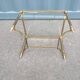 Old coffee table side metal gilded top glass style Louis XVl