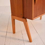 Scandinavian teak shelving unit with sliding doors, 1950s/60s