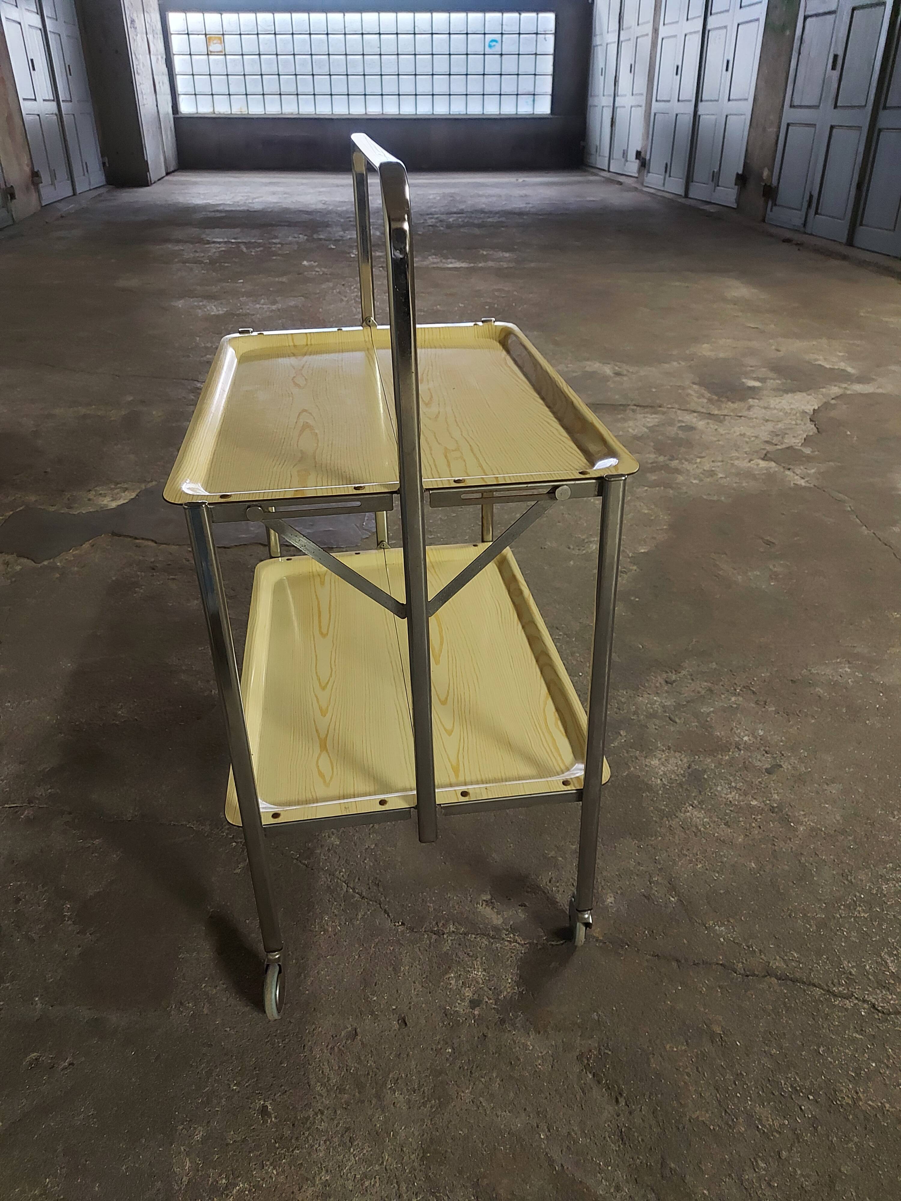 Italian vintage 70's foldable rolling service, speedy