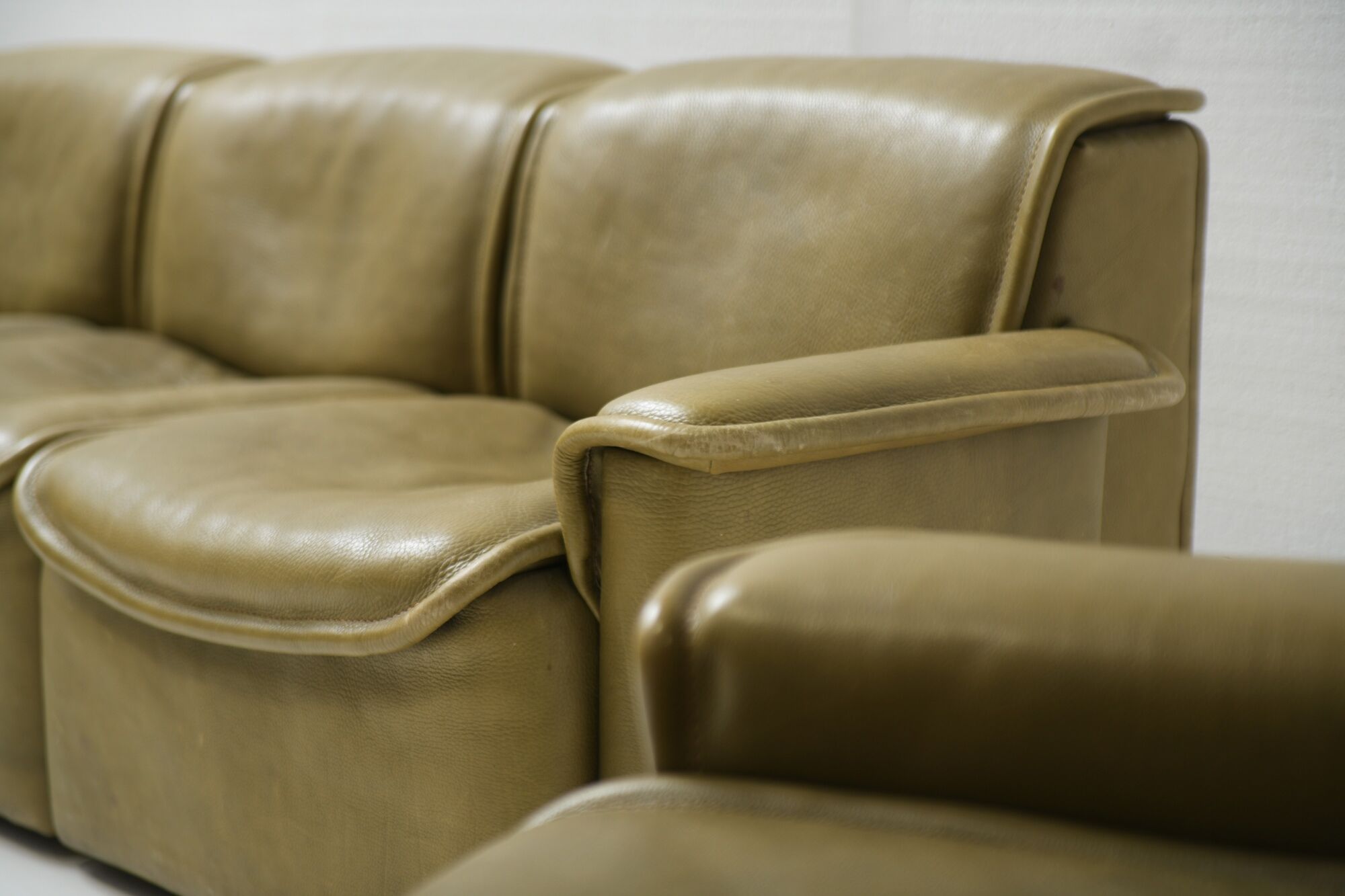 DS-12 modular vintage set in green leather by Team de Sede for De Sede Swiss