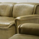 DS-12 modular vintage set in green leather by Team de Sede for De Sede Swiss
