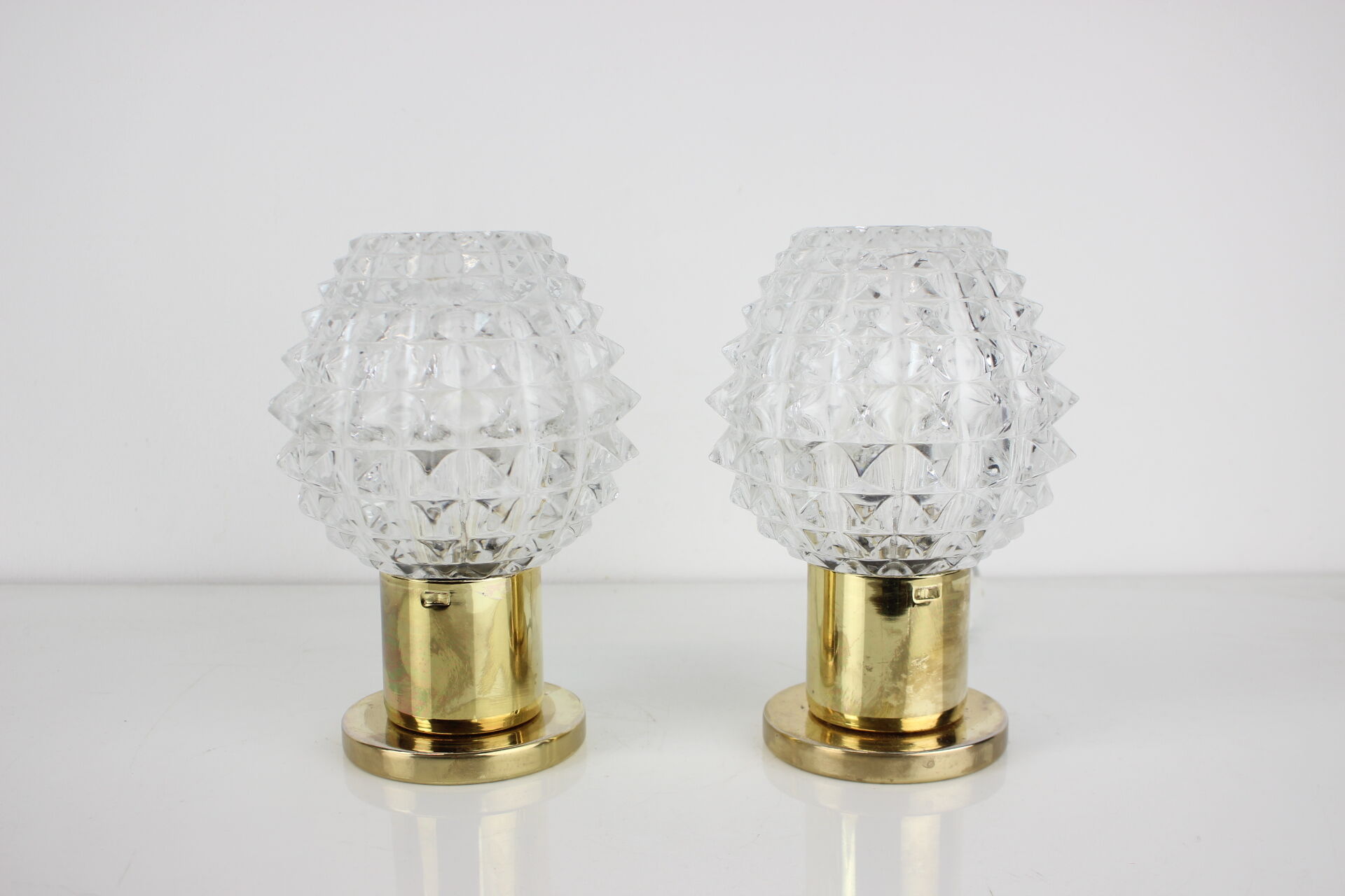 Pair of table or wall lamps, preciosa, kamenický šenov, 1960's