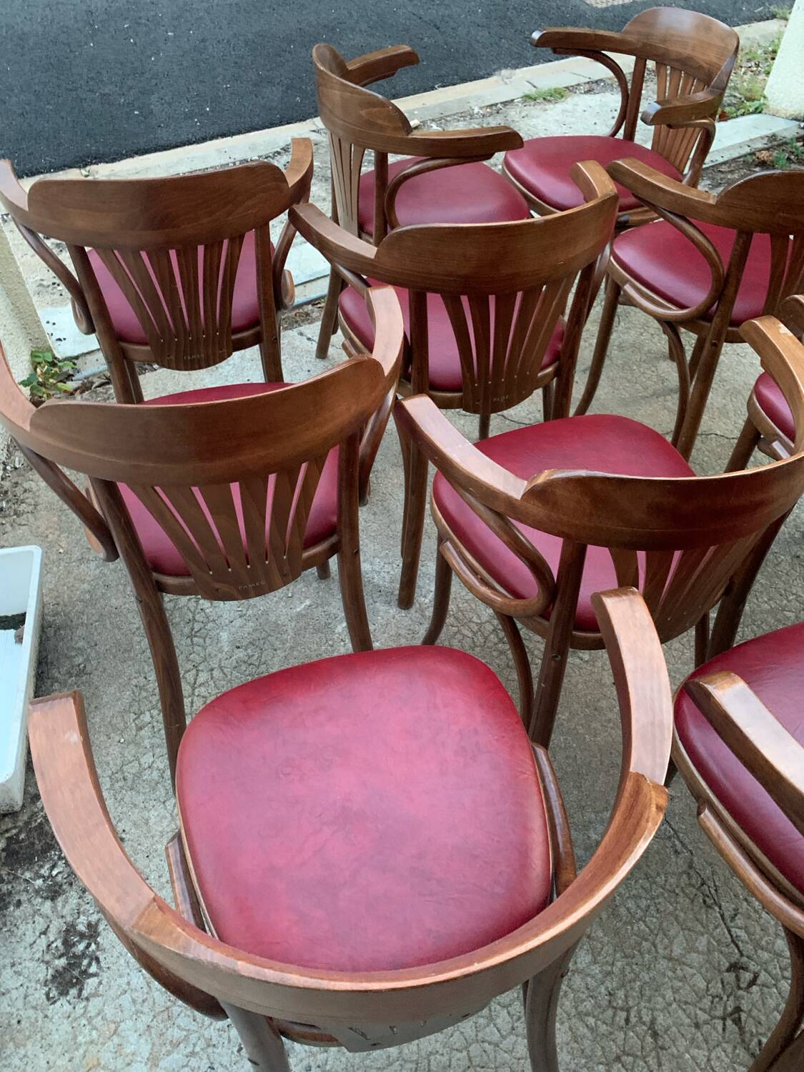Set of bistro armchairs (14 armchairs)