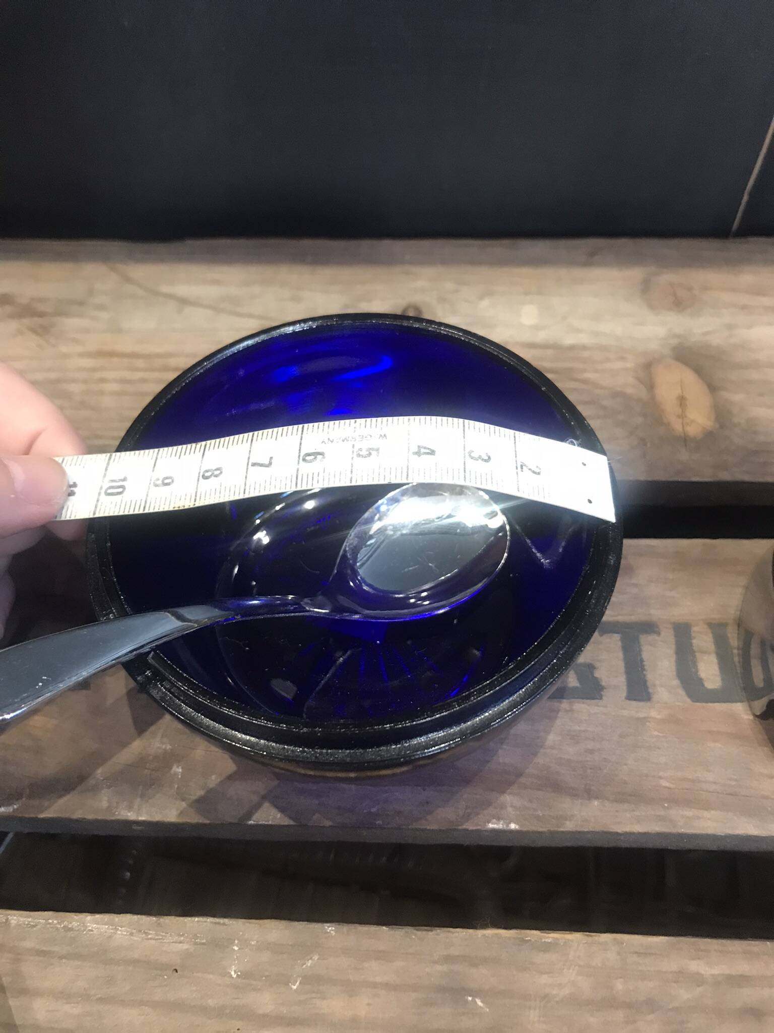 Vintage apple sugar bowl / jam bowl with spoon