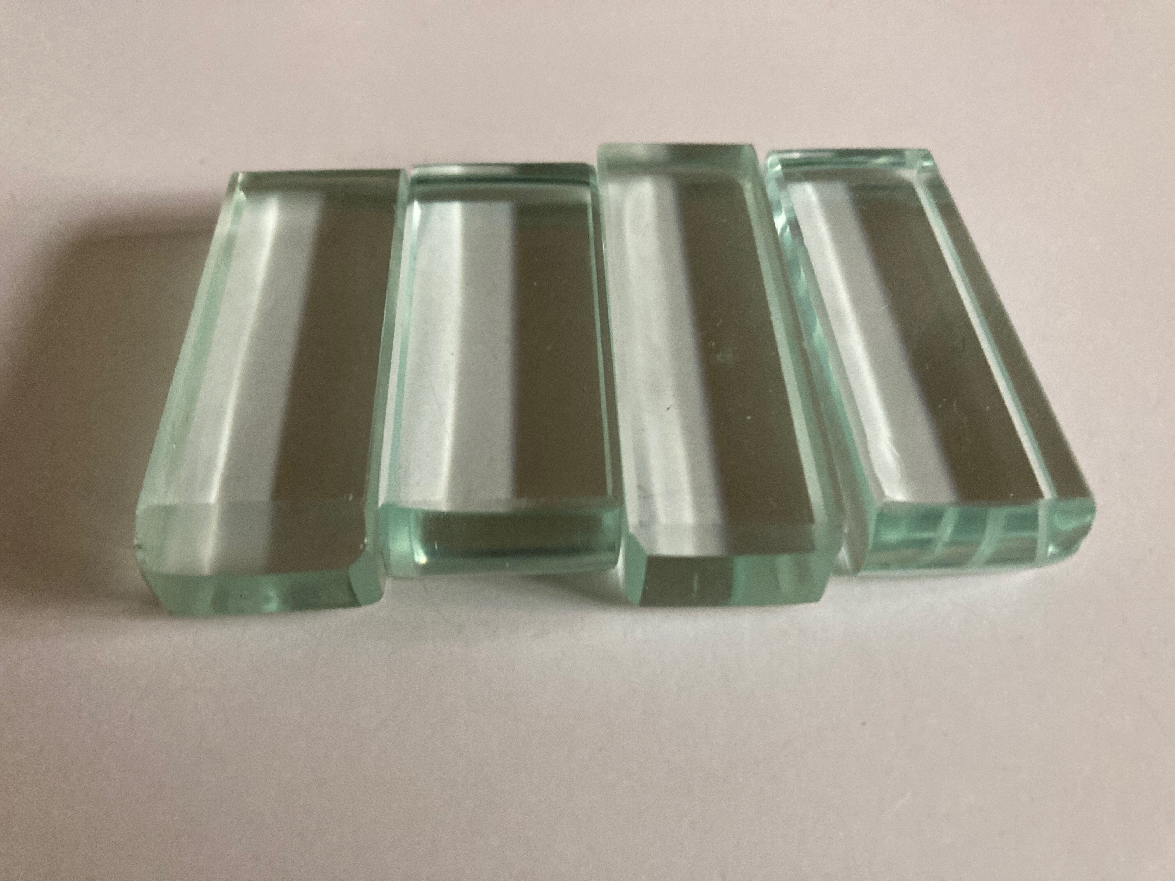 Set of 4 modernist crystal knife holders