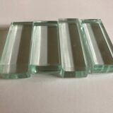 Set of 4 modernist crystal knife holders