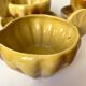 Ceramic teapot and tea cups shape lemon brioche 80s vintage