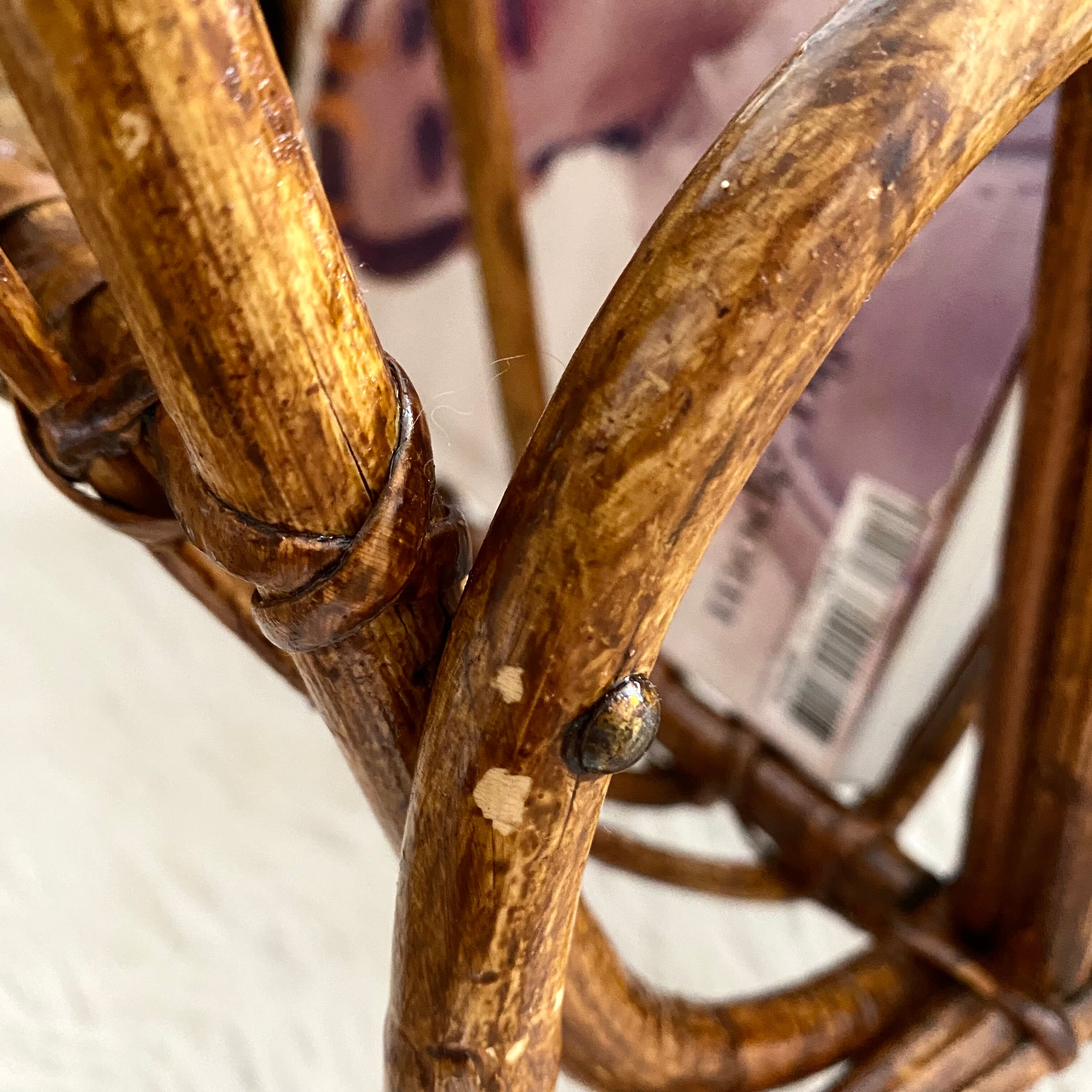 Vintage rattan magazine door