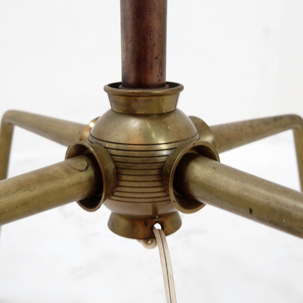 Metal and brass tripod floor lamp in Hollywood Regency style – 1950s