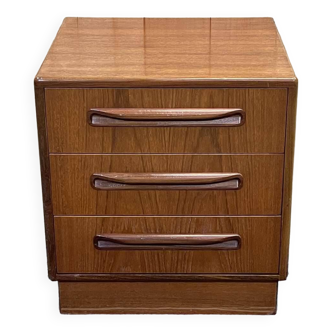 Small GPlan 3-drawer chest of drawers in teak from the 70s