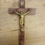 Crucifix ancien bois et métal