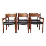 6 vintage armchairs, 1960s, danish, teak