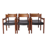 6 vintage armchairs, 1960s, danish, teak