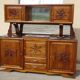 Large two-body buffet in walnut and black marble