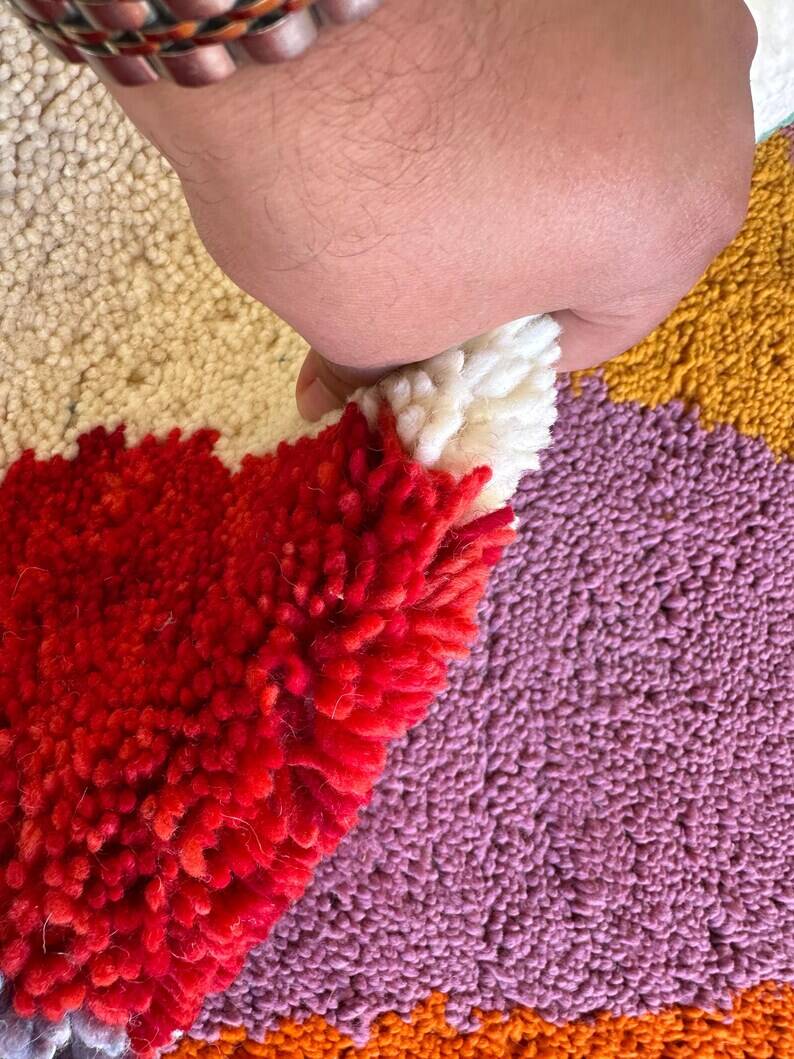 Beni Ourain Rug, Moroccan Abstract Wool Carpet 150/250cm