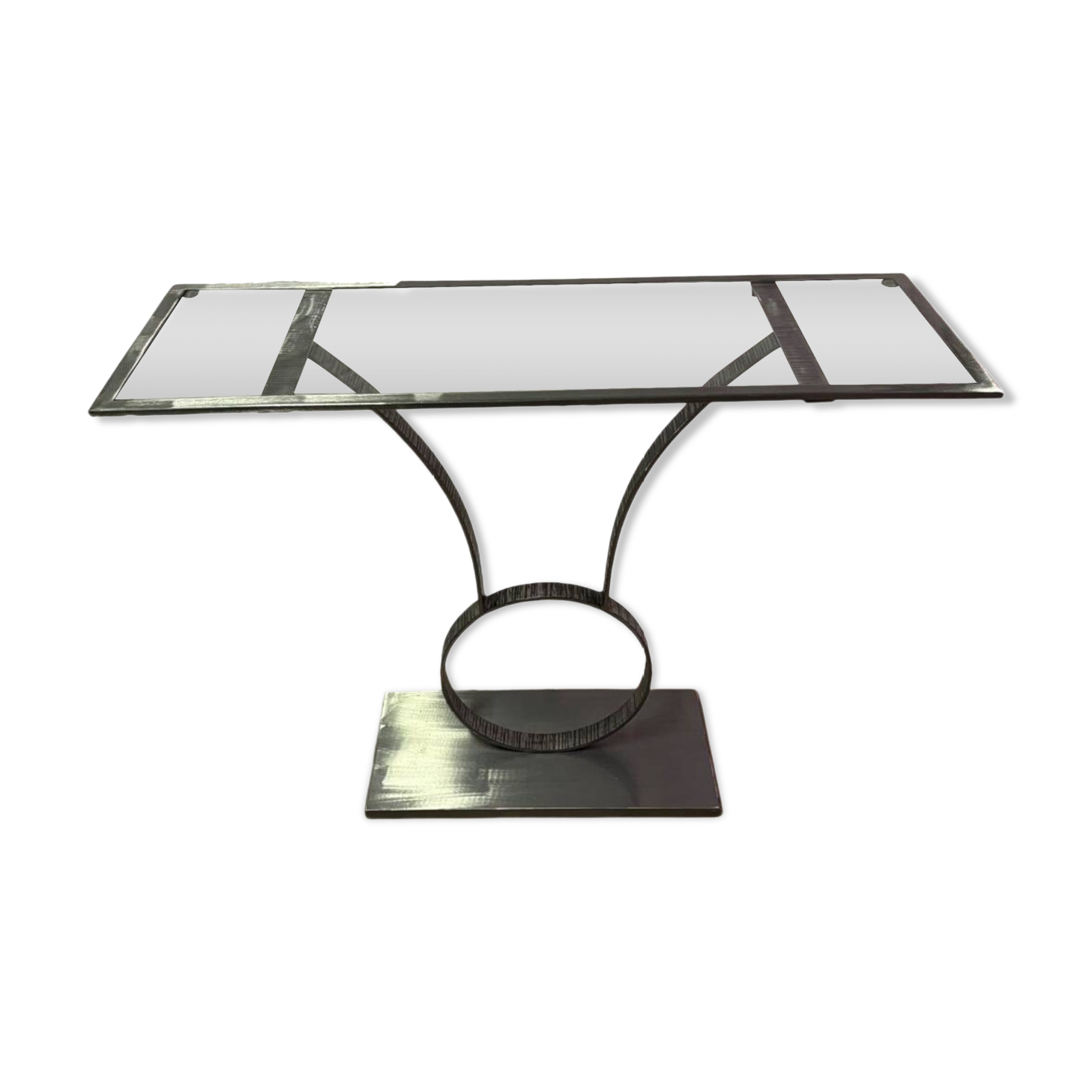 Steel and glass console