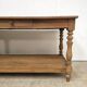 Large 19th-century oak draper's table with 6 legs.