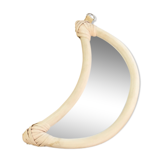 Moon Mirror in rattan - 25x11cm